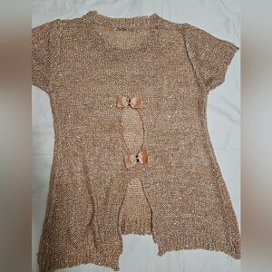 Miss Shop Glittering Tan Knit Top